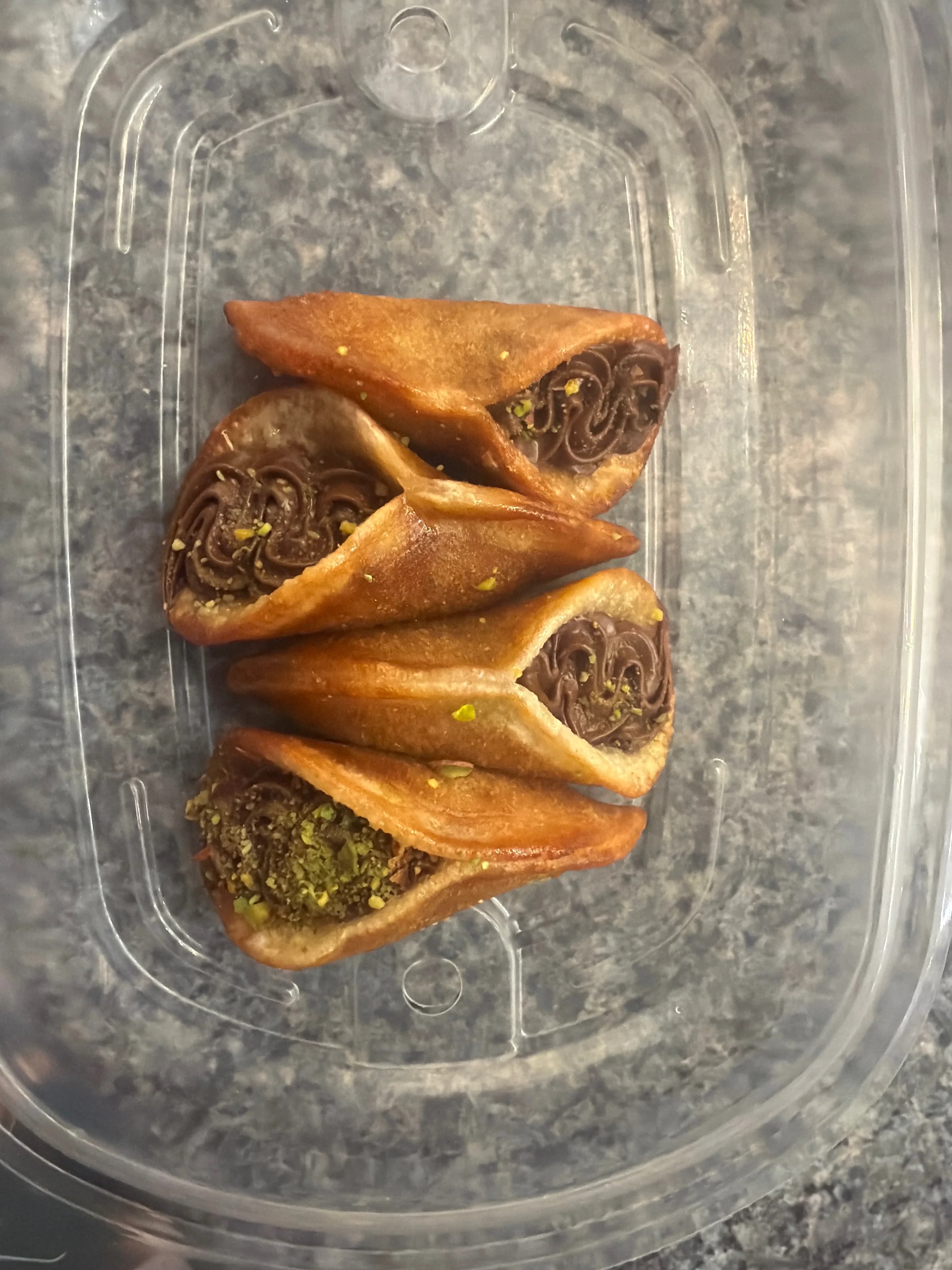 Egyptian Nutella katayef crescent pastries